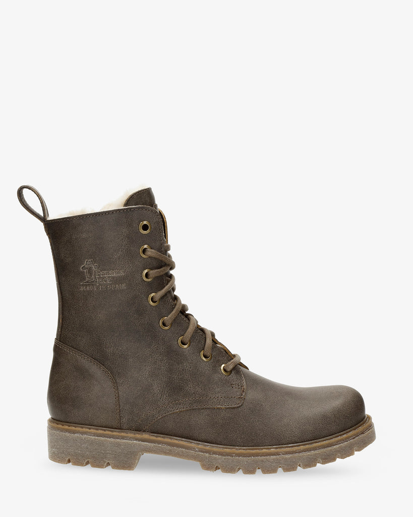 Frisia botas de piel con forro interior de pelo. taupe